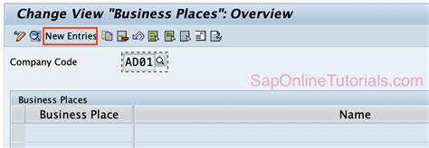 business place in sap